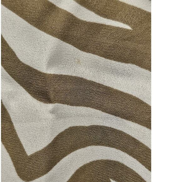 Michael Kors Zebra Animal Print Top Tie Sleeve Smocked Waist Small Lightweight - Picture 6 of 10